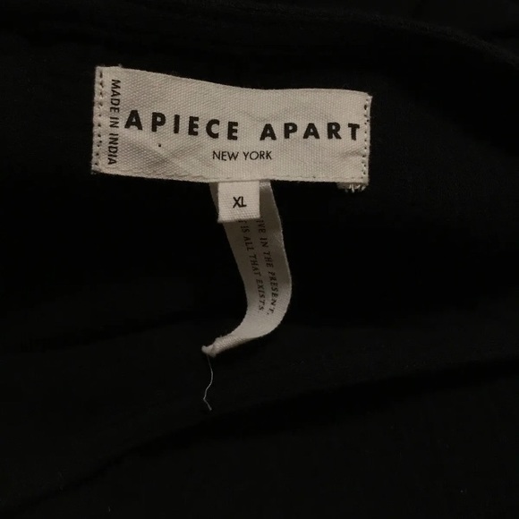 NEW $395 APIECE APART Black Marietta Cap Sleeve Cutout Organic Midi Dress Sz XL - Picture 5 of 5